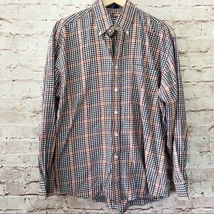 Alan Flusser mens plaid button down shirt